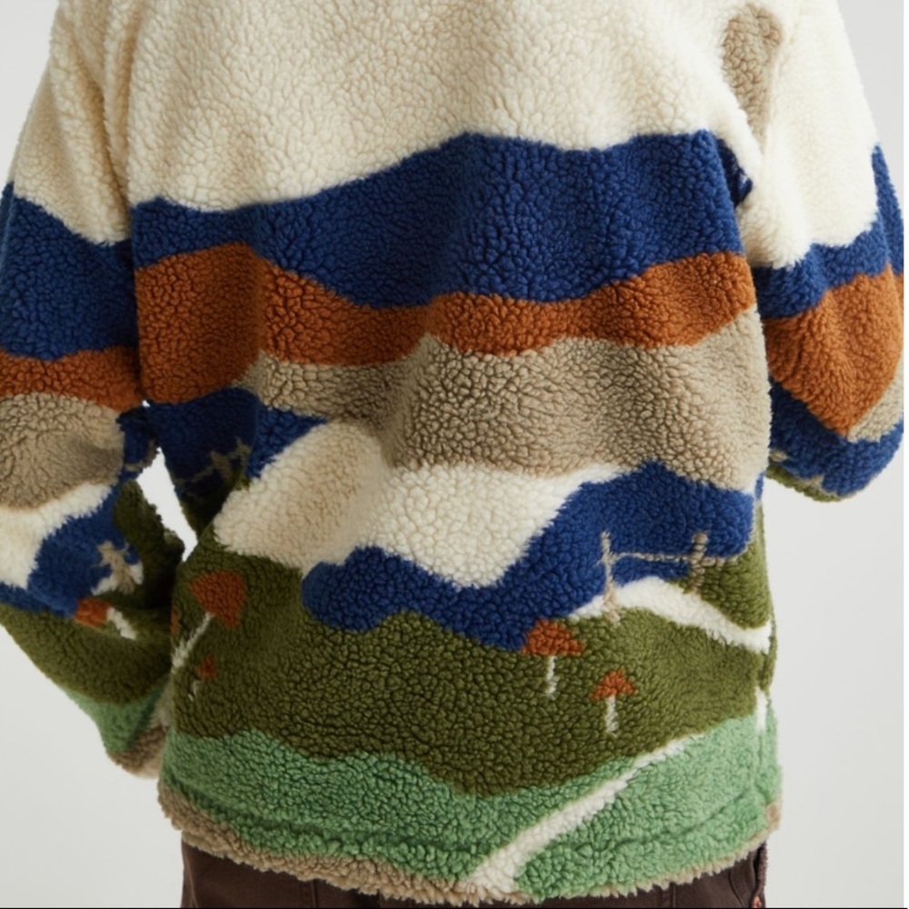 NWT Urban Outfitters Sherpa zip jacket UNISEX - Picture 5 of 7